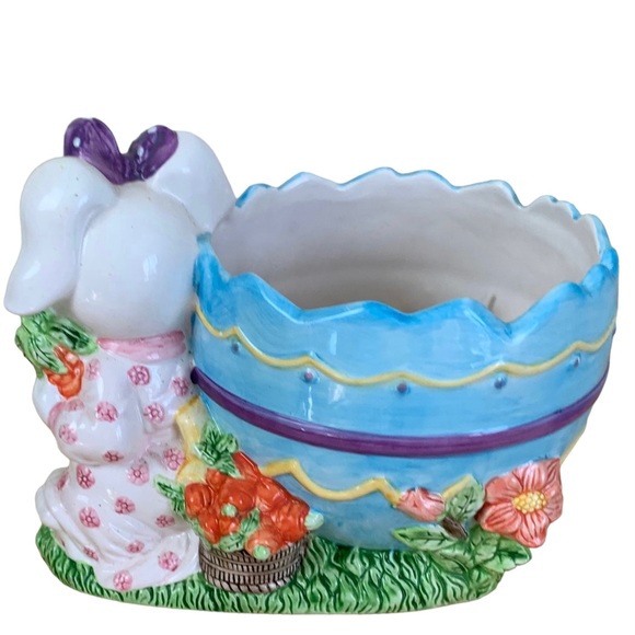 Ceramic chick Easter plantar vase or candy dish home decor - Picture 2 of 8